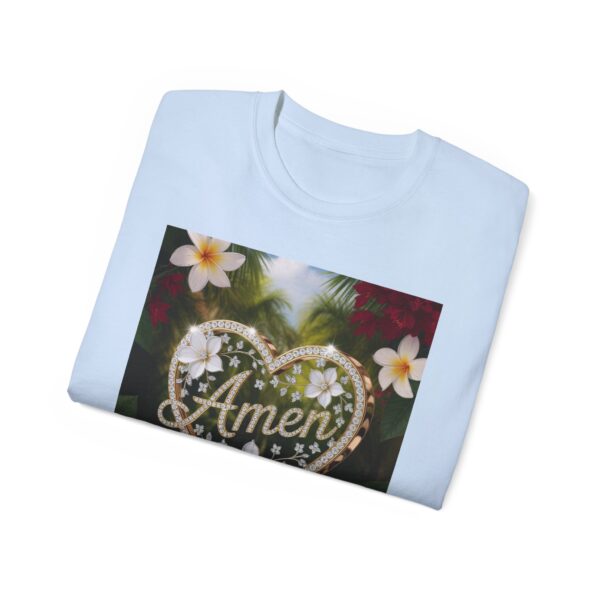 Our "Amen" Inspirational 'Diamond Ring Heart' Design Vintage Christian Faith Apparel Unisex Cotton T-Shirt Thoughtful Quote, Philippians 4:8 - Image 5