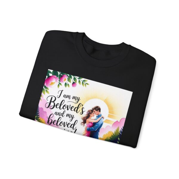 Crewneck Lightweight Sweatshirt with our "I am my Beloved's" Vintage Inspired Sweatshirt, Couple's Gift, Weddings, Anniversaries, Biblical, Song of Solomon - Image 11