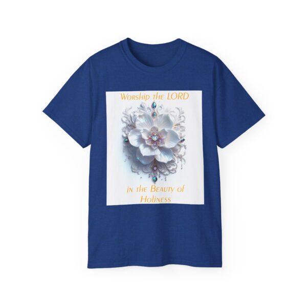 Our inspirational "Worship the Lord in the Beauty of Holiness" Christian Unisex Cotton T-Shirt, Faith Apparel, Love Gift, Gospel Fashion - Image 37