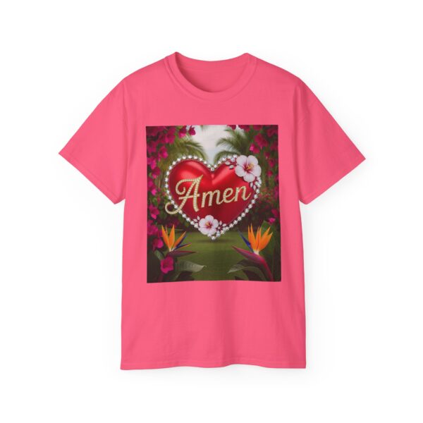 Our "Amen" Inspirational 'Solid Red Heart' Design Vintage Christian Faith Apparel Unisex Cotton T-Shirt, Thoughtful Quote, Philippians 4:8 - Image 54