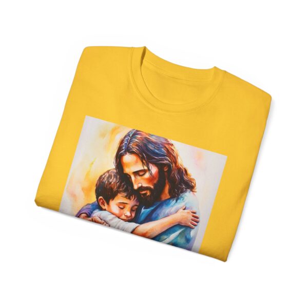 Our "God is Love" series with Jesus hugging a LITTLE BOY Inspirational Christian Unisex Cotton T-Shirt, Faith Spiritual Apparel, Love Gift - Image 28