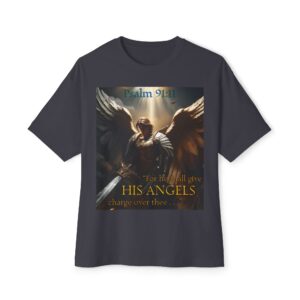 Angelic Guardian Biblical Unisex Tee, Inspirational, Christian Tshirt, Oversized Shirt, Boxy Top