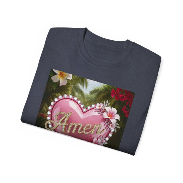 Our "Amen" Inspirational 'Solid Pink Heart' Design Vintage Christian Faith Apparel Unisex Cotton T-Shirt, Thoughtful Quote, Philippians 4:8 - Image 49