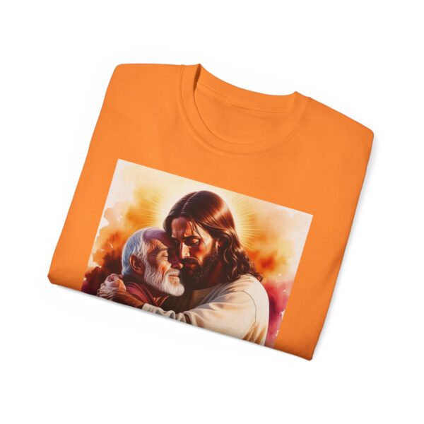 Our "God is Love" series with Jesus hugging PAPA! Inspirational Christian Unisex Cotton T-Shirt, Faith Spiritual Apparel, Love Gift - Image 17