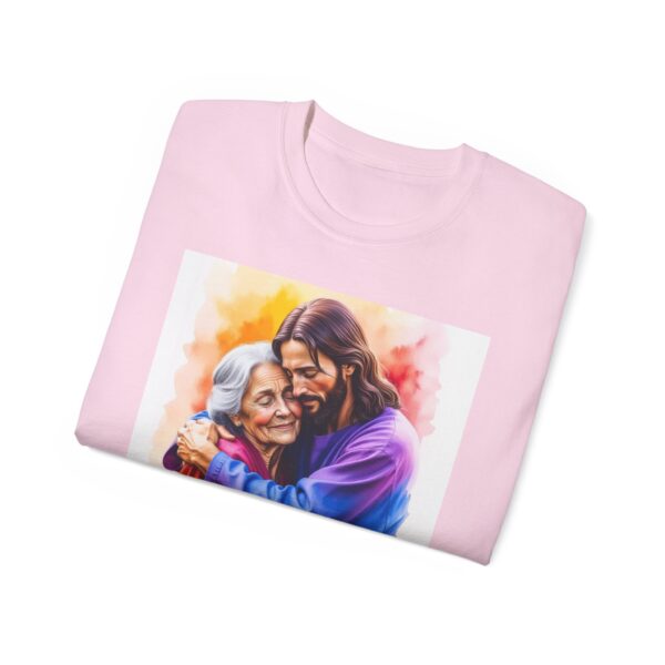 Our "God is Love" series with Jesus hugging Grandmother, Inspirational Christian Unisex Cotton T-Shirt, Faith Spiritual Apparel, Love Gift - Image 53