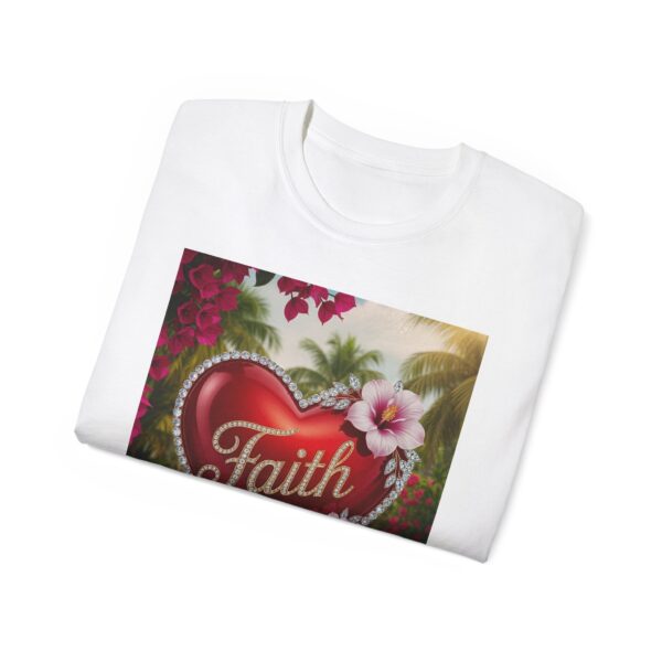 Our "Faith" Inspirational 'Solid Red Heart' Design Vintage Christian Faith Apparel Unisex Cotton T-Shirt, Thoughtful Quote, Philippians 4:8 - Image 5