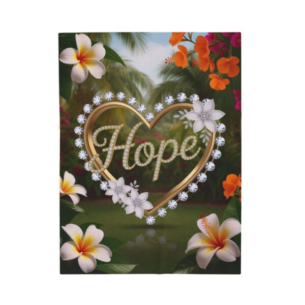 Our Beautiful "HOPE" Inspirational 'Diamond Ring Design' Velveteen Plush Throw Blanket - A Cozy Gift for Anniversary, Home Faith Decor Bedding - Image 9