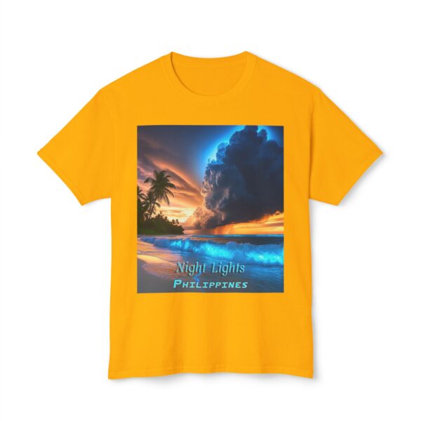 T-Shirt with Tropical Beach Design - Night Lights Philippines, Summer Vibe, Beach House Decor, Travel Gift, Relaxed Fit Tee - Image 13