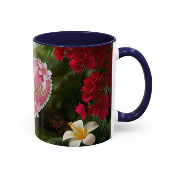Our "Amen" Inspirational 'Solid Pink Heart' design Accent Coffee Mug, Perfect for Wedding Gifts, Love & Faith Decor, Philippians 4:8 - Image 6