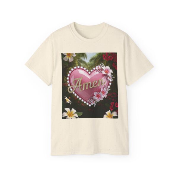 Our "Amen" Inspirational 'Solid Pink Heart' Design Vintage Christian Faith Apparel Unisex Cotton T-Shirt, Thoughtful Quote, Philippians 4:8 - Image 22