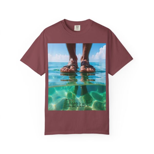 Garment-Dyed Unisex T-Shirt, Walk on Water "Trust" Graphic Design Tee, Summer Casual Wear, Beach Day Outfit, Ocean Lover Gift, Relaxed Style - Image 53