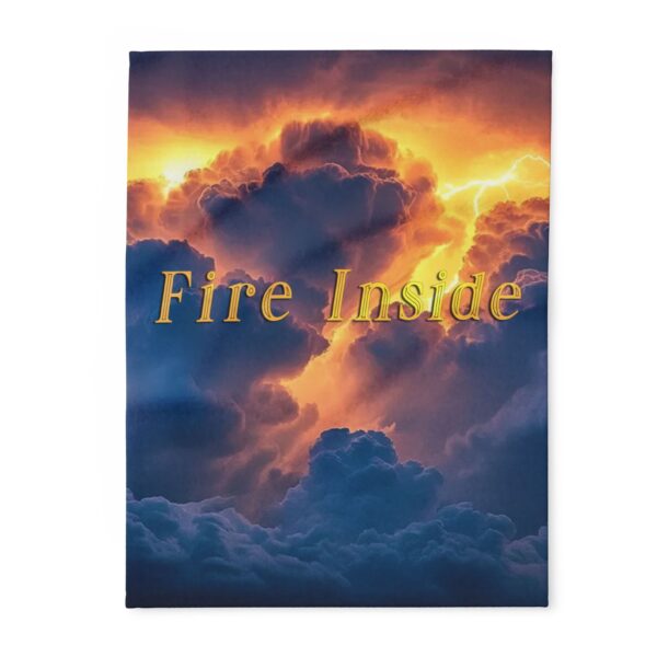 Our "Fire Inside" 'storm lights' Arctic Fleece Blanket, Cozy Throw for Warmth, Home Decor, Gift for Her, Unique Cozy Gift, Inspirational Blanket - Image 5