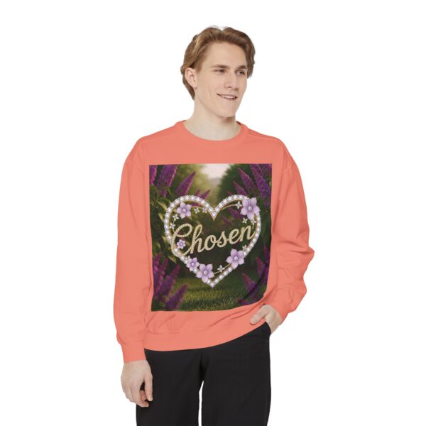 Sweatshirt Unisex Inspirational "Chosen" 'Diamond Ring Heart' Christian Apparel, Faith-Based Comfort, Jumper, Gift for Believers - Image 7