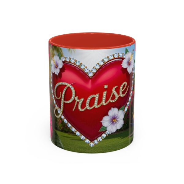 Our "Praise" 'Solid Red Heart' Inspirational Design Accent Coffee Mug, Perfect for Wedding Gifts, Love & Faith Decor, Philippians 4:8 - Image 13