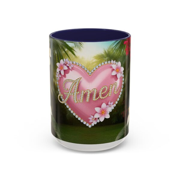 Our "Amen" Inspirational 'Solid Pink Heart' design Accent Coffee Mug, Perfect for Wedding Gifts, Love & Faith Decor, Philippians 4:8 - Image 21