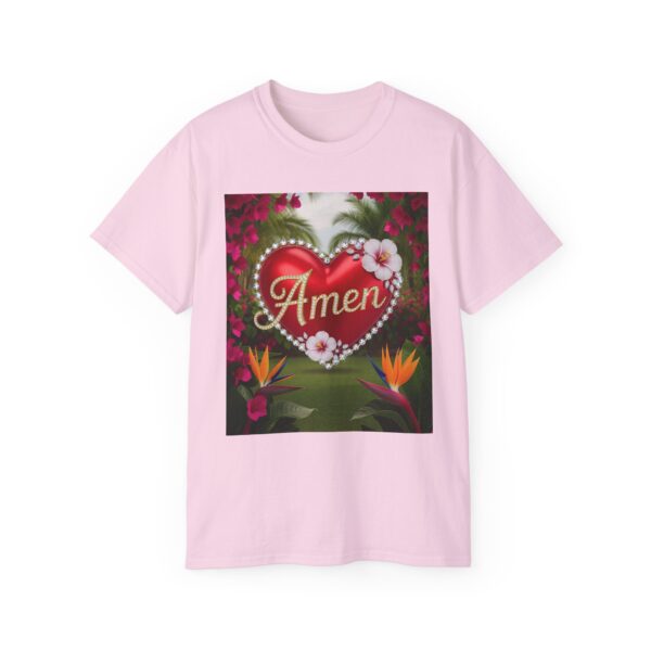 Our "Amen" Inspirational 'Solid Red Heart' Design Vintage Christian Faith Apparel Unisex Cotton T-Shirt, Thoughtful Quote, Philippians 4:8 - Image 50
