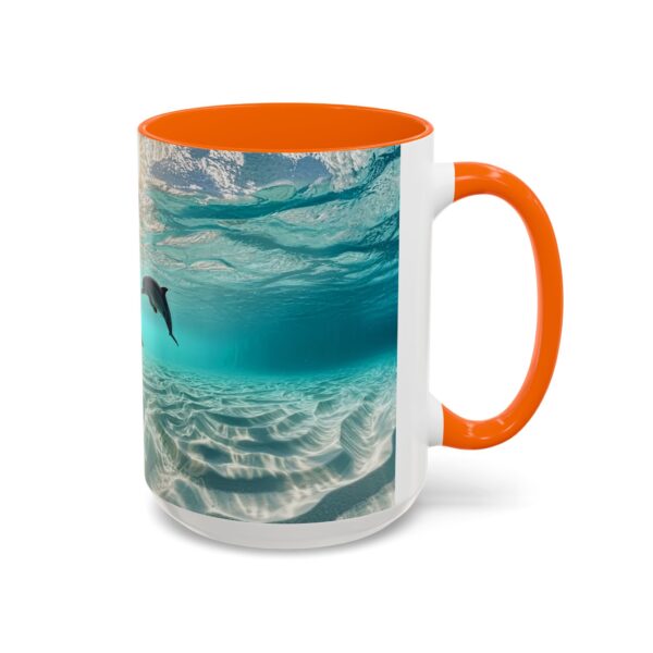 Our "Dolphins at Rest" design Accent Coffee Mug, Perfect for Wedding Gifts, Inspirational Decor, Beauty of God's Creation, Tea Cup, Ceramic - Image 54