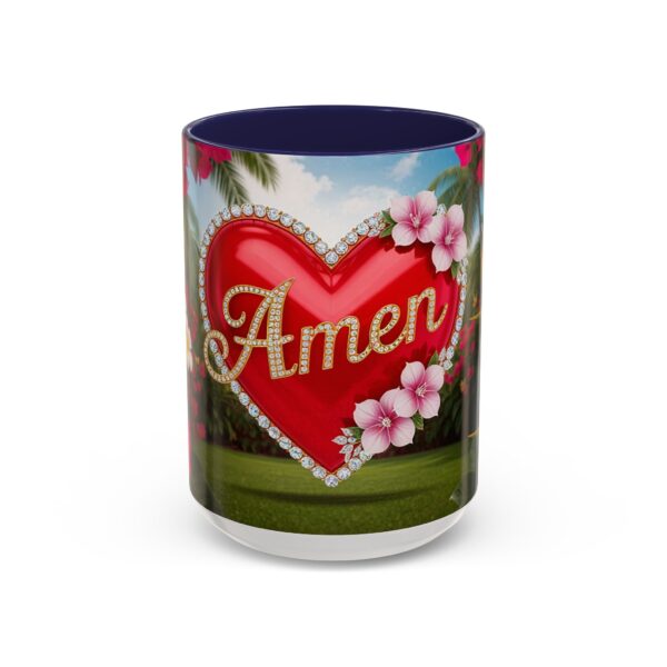 Our "Amen" Inspirational 'Solid Red Heart' Design Accent Coffee Mug, Perfect for Wedding Gifts, Love & Faith Decor, Philippians 4:8 - Image 21