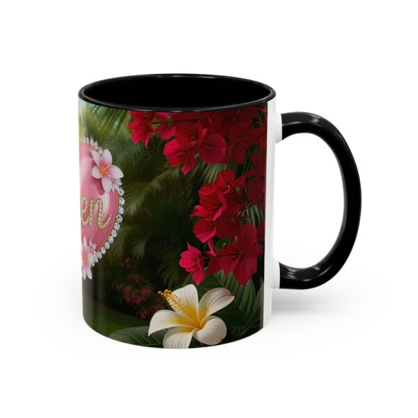 Our "Amen" Inspirational 'Solid Pink Heart' design Accent Coffee Mug, Perfect for Wedding Gifts, Love & Faith Decor, Philippians 4:8 - Image 2