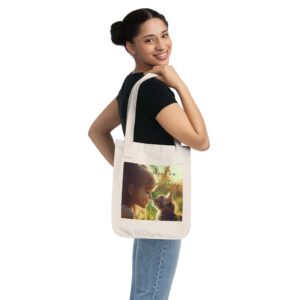 100% Organic 2-Sided Canvas Tote Bag 'Kitten Kisses' "Think on These Things' Eco-Friendly Cat Lover Gift Inspirational Reusable Shopping Bag