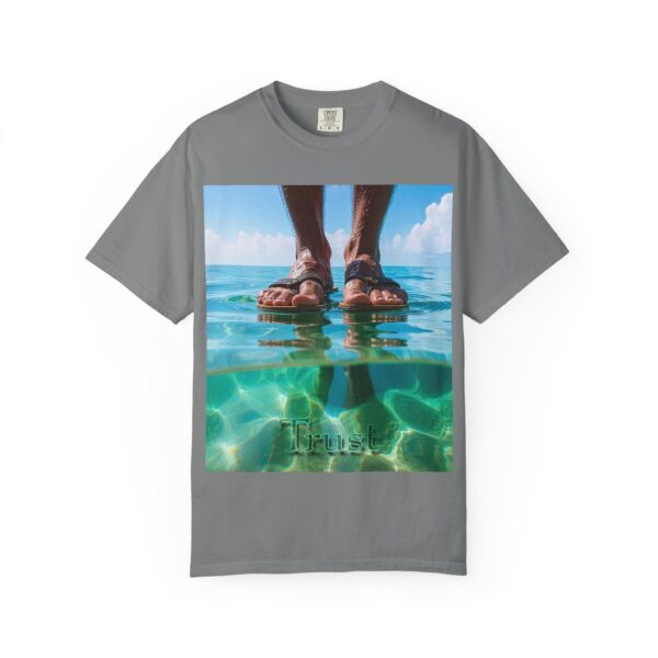 Garment-Dyed Unisex T-Shirt, Walk on Water "Trust" Graphic Design Tee, Summer Casual Wear, Beach Day Outfit, Ocean Lover Gift, Relaxed Style - Image 17