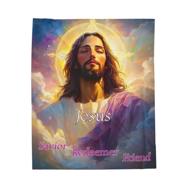 Jesus: Savior, Redeemer, Friend Inspirational Velveteen Plush Blanket - Cozy Gift or Home Decor. Throw, Bedding, Inspirational - Image 5