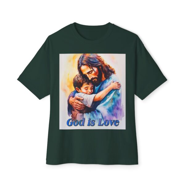 Our "God is Love" series with Jesus hugging a small boy! Christian Unisex Tee, Oversized T-Shirt, Inspirational Shirt, Faith Apparel - Image 25