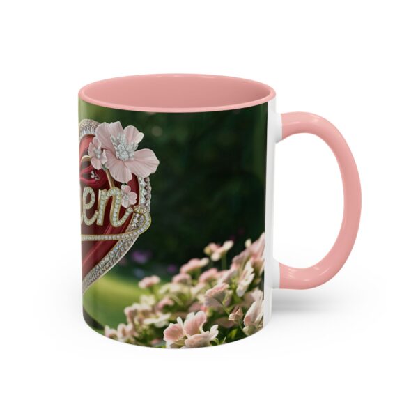 Our "Amen" Inspirational 'Elaborate Red Flowers Heart' design Accent Coffee Mug, Perfect for Wedding Gifts, Love & Faith Decor, Philippians 4:8 - Image 10