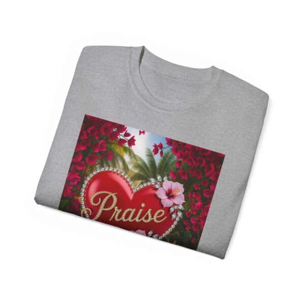 Our "Praise" Inspirational 'Solid Red Heart Design Vintage Christian Faith Apparel Unisex Cotton T-Shirt Thoughtful Quote Philippians 4:8 - Image 14