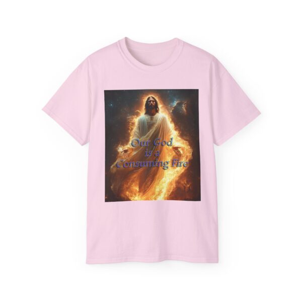 Our majestic "Our God is a Consuming Fire" Inspirational Christian Unisex Cotton T-Shirt, Faith Spiritual Apparel, Gift for Christians - Image 49