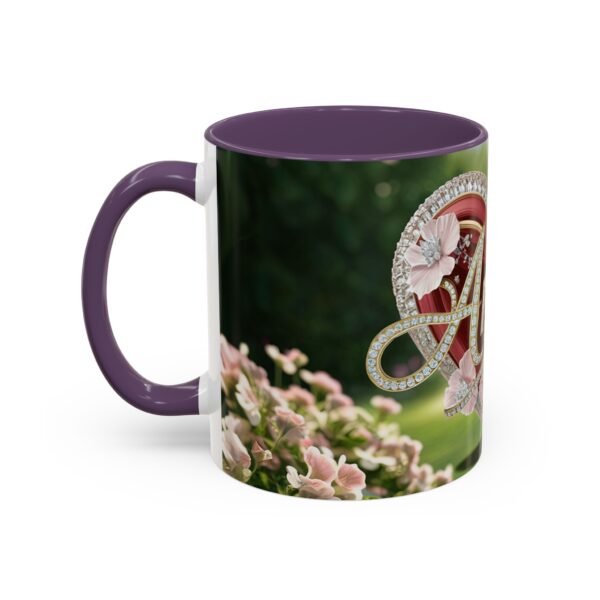 Our "Amen" Inspirational 'Elaborate Red Flowers Heart' design Accent Coffee Mug, Perfect for Wedding Gifts, Love & Faith Decor, Philippians 4:8 - Image 47