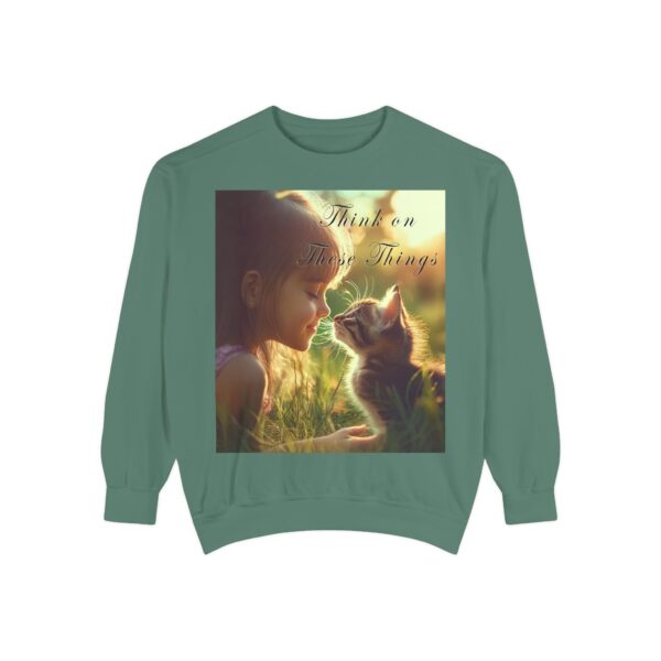 Sweatshirt Unisex Inspirational 'Kitten Kisses' "Think on these things". Christian Apparel, Faith-Based Comfort, Jumper, Gift for Believers - Image 18