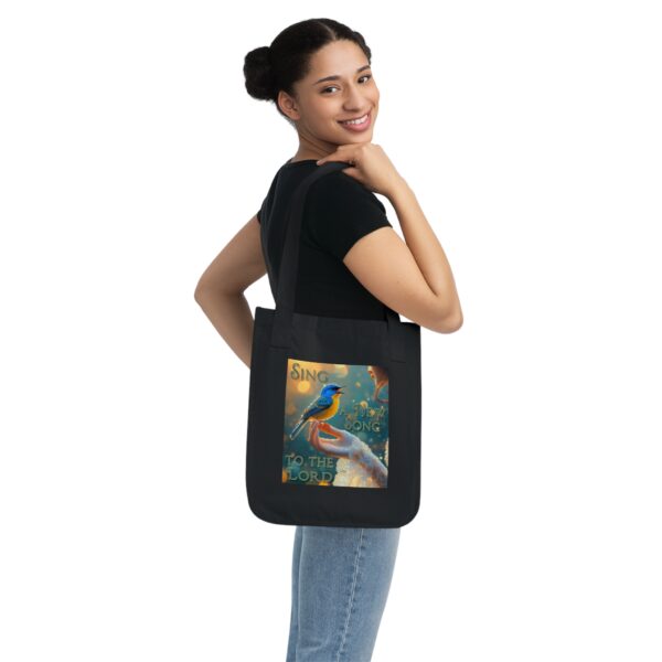 100% Organic 2-Sided Canvas Tote Bag 'Song Bird' "Sing a New Song' Eco-Friendly Cat Lover Gift Inspirational Reusable Shopping Bag - Image 8