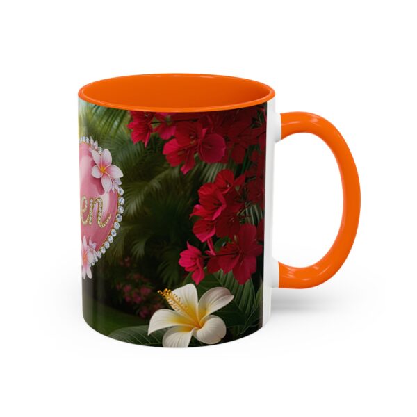 Our "Amen" Inspirational 'Solid Pink Heart' design Accent Coffee Mug, Perfect for Wedding Gifts, Love & Faith Decor, Philippians 4:8 - Image 42