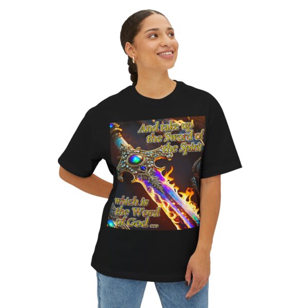 Our "Sword of the Spirit" Inspirational Bible Verse Christian Unisex Tee Religious Oversized Shirt, Boxy Top, Spiritual, Gift for Christians - Image 15