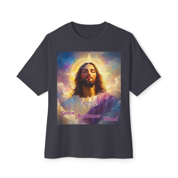 Jesus! Savior Redeemer Friend, Inspirational Christian Unisex Tee, Oversized Shirt, Boxy Top, Spiritual Tshirt, Gift for Christians - Image 25