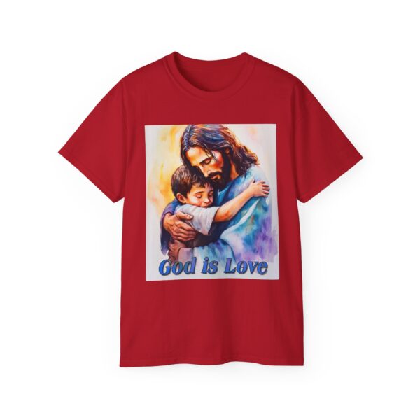 Our "God is Love" series with Jesus hugging a LITTLE BOY Inspirational Christian Unisex Cotton T-Shirt, Faith Spiritual Apparel, Love Gift - Image 57