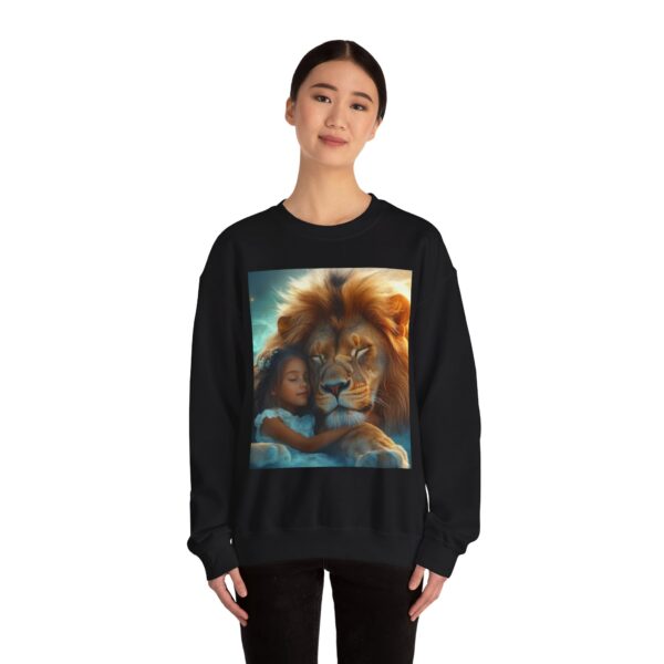 Crewneck Lightweight Sweatshirt with our Inspirational "Lucy and Lion" design. Vintage Christian Faith Apparel Gospel Fashion Biblical Fantasy, Unisex - Image 7
