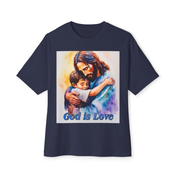 Our "God is Love" series with Jesus hugging a small boy! Christian Unisex Tee, Oversized T-Shirt, Inspirational Shirt, Faith Apparel - Image 33