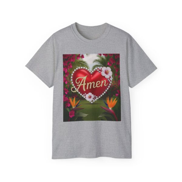 Our "Amen" Inspirational 'Solid Red Heart' Design Vintage Christian Faith Apparel Unisex Cotton T-Shirt, Thoughtful Quote, Philippians 4:8 - Image 10