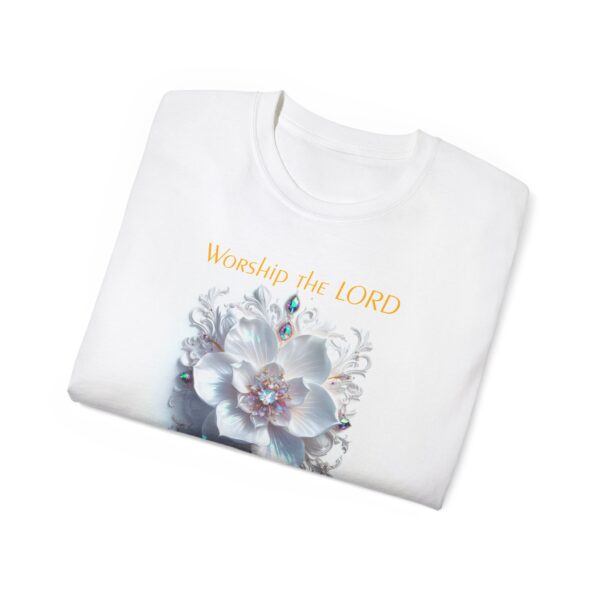 Our inspirational "Worship the Lord in the Beauty of Holiness" Christian Unisex Cotton T-Shirt, Faith Apparel, Love Gift, Gospel Fashion - Image 4