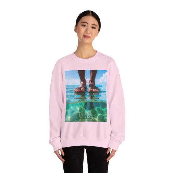 Crewneck Sweatshirt with our "Trust" 'Walk on water' Inspirational Design. Vintage Christian Apparel, Gospel Sweatshirt, Faith Fashion Sweatshirt, Unisex Heavy - Image 20
