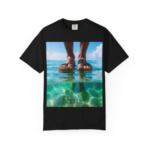 Garment-Dyed Unisex T-Shirt, Walk on Water "Trust" Graphic Design Tee, Summer Casual Wear, Beach Day Outfit, Ocean Lover Gift, Relaxed Style - Image 37
