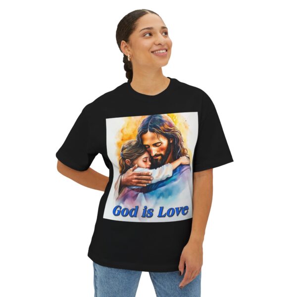 Our "God is Love" series with Jesus hugging a little Girl! Christian Unisex Tee, Oversized T-Shirt, Inspirational Shirt, Faith Apparel - Image 11