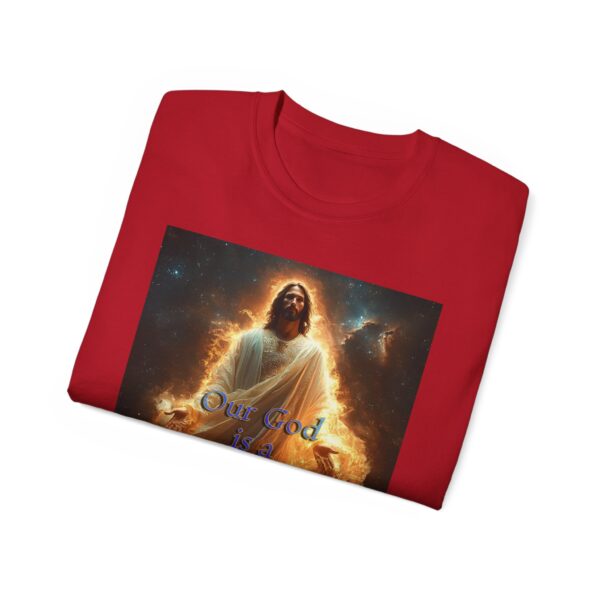 Our majestic "Our God is a Consuming Fire" Inspirational Christian Unisex Cotton T-Shirt, Faith Spiritual Apparel, Gift for Christians - Image 60