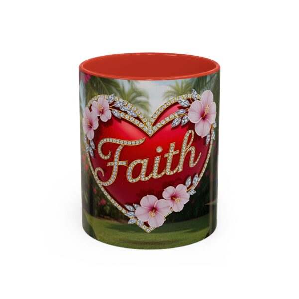 Our "Faith" 'Solid Red Heart' inspirational Design Accent Coffee Mug, Perfect for Wedding Gifts, Love & Faith Decor, Philippians 4:8 - Image 13