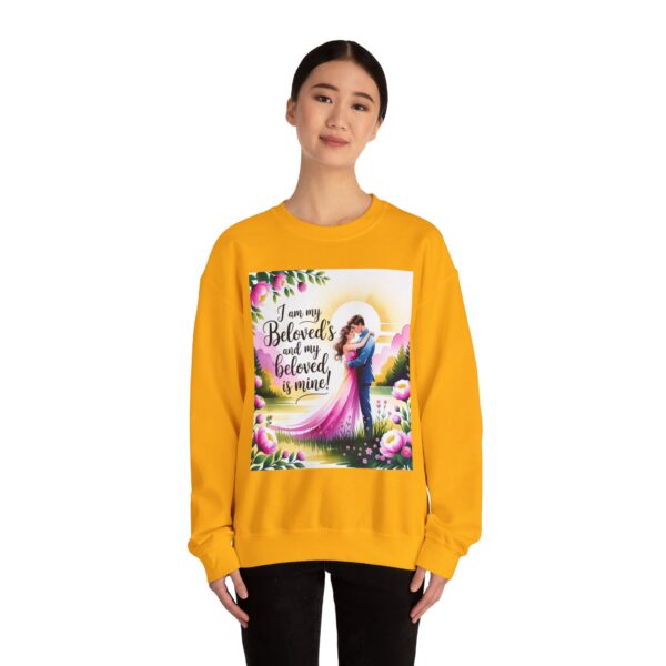 Crewneck Lightweight Sweatshirt with our "I am my Beloved's" Vintage Inspired Sweatshirt, Couple's Gift, Weddings, Anniversaries, Biblical, Song of Solomon - Image 16