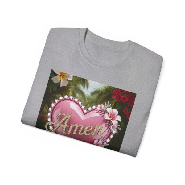 Our "Amen" Inspirational 'Solid Pink Heart' Design Vintage Christian Faith Apparel Unisex Cotton T-Shirt, Thoughtful Quote, Philippians 4:8 - Image 13