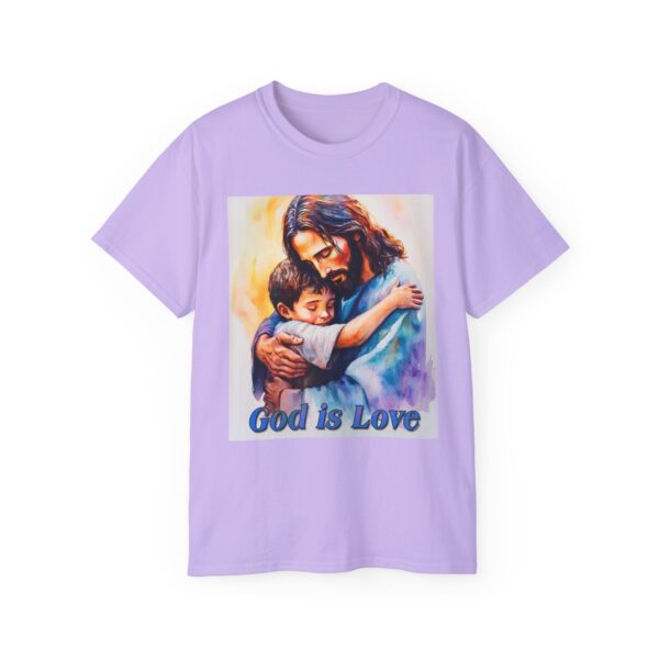 Our "God is Love" series with Jesus hugging a LITTLE BOY Inspirational Christian Unisex Cotton T-Shirt, Faith Spiritual Apparel, Love Gift - Image 45