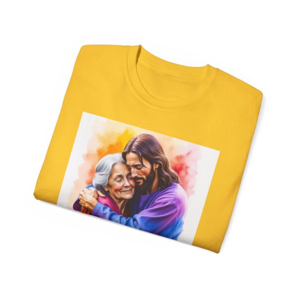Our "God is Love" series with Jesus hugging Grandmother, Inspirational Christian Unisex Cotton T-Shirt, Faith Spiritual Apparel, Love Gift - Image 25